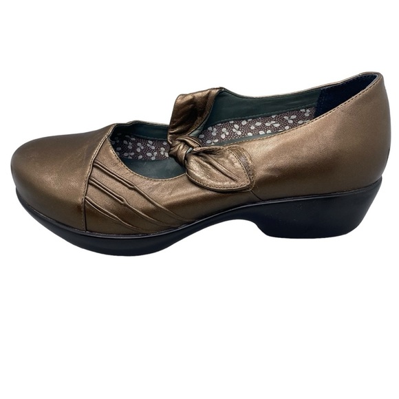 Dansko Ainsley Bronze Metallic Leather Mary Jane Comfort Clogs Sz 41 #2409060200 - Picture 1 of 13